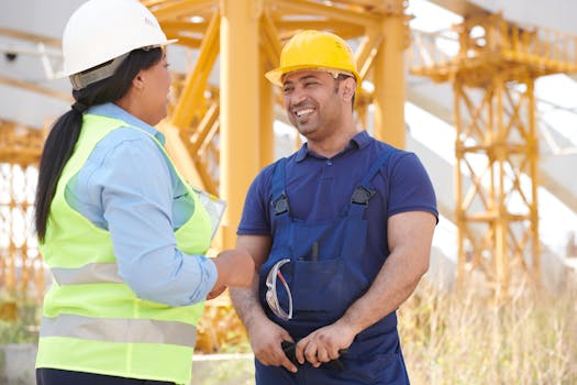 construction site with workers