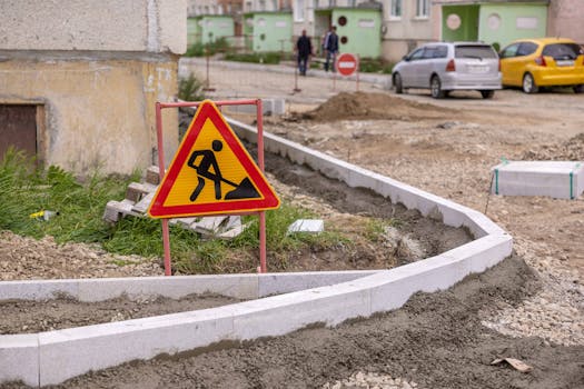 construction site with a permit sign