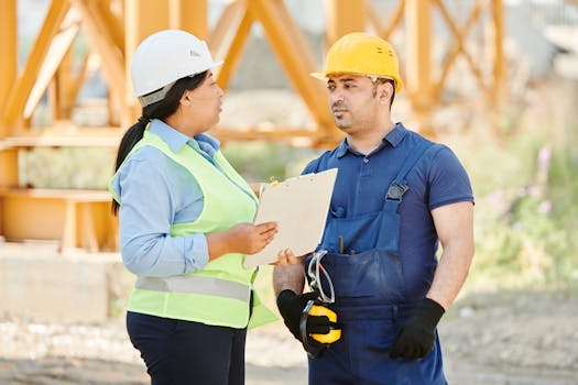 construction site with workers