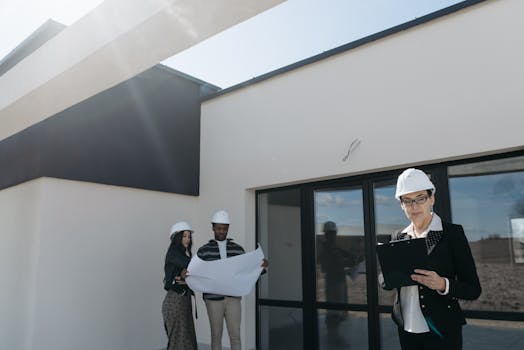 construction team reviewing project documentation