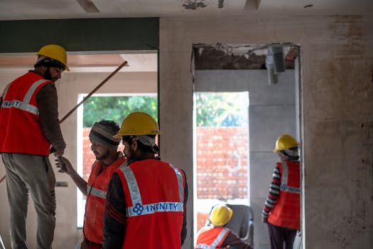 construction site with workers