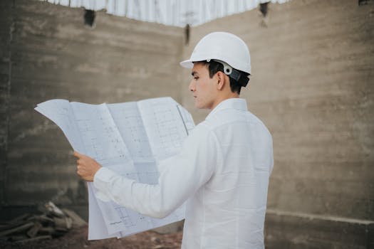 contractor reviewing plans