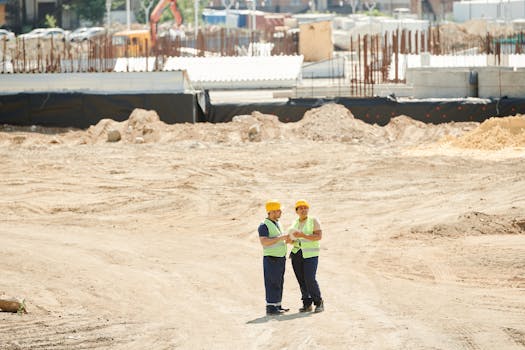 Construction site with workers