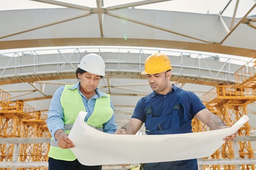 construction team working on a project