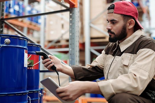 contractor using a checklist on a tablet