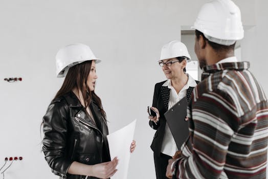 construction team in a meeting