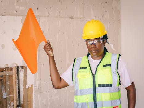 construction worker wearing safety gear