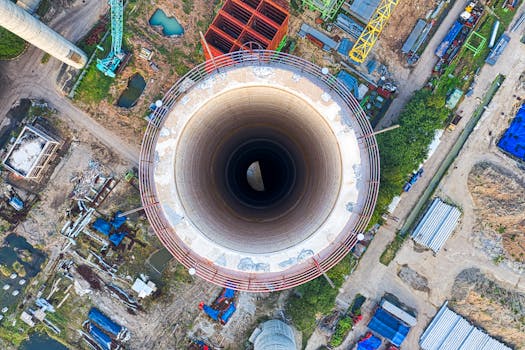 construction site with drone technology