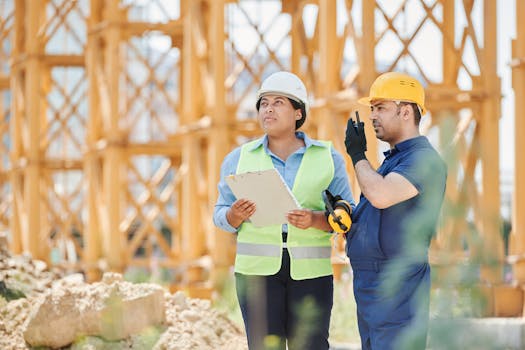 Construction Workers Collaborating