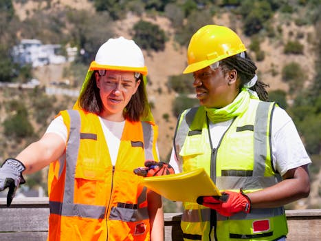 contractor discussing sustainable practices