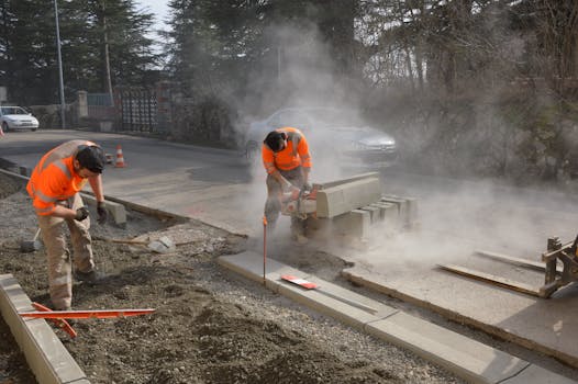 construction workers preparing for rain